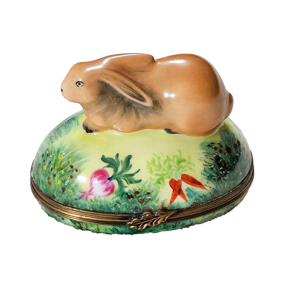 Charming Rabbit Limoges Box Porcelain Limoges rabbit mice French Trinket Box