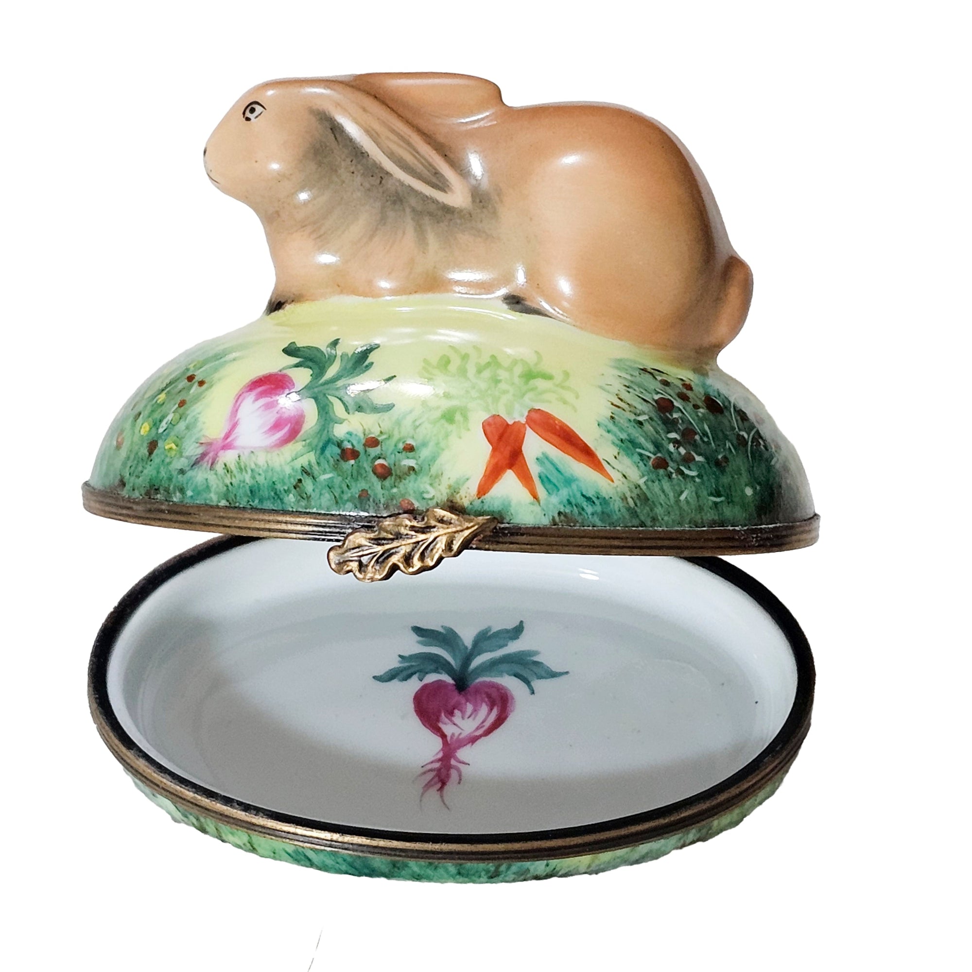 Charming Rabbit Limoges Box Porcelain Limoges rabbit mice French Trinket Box