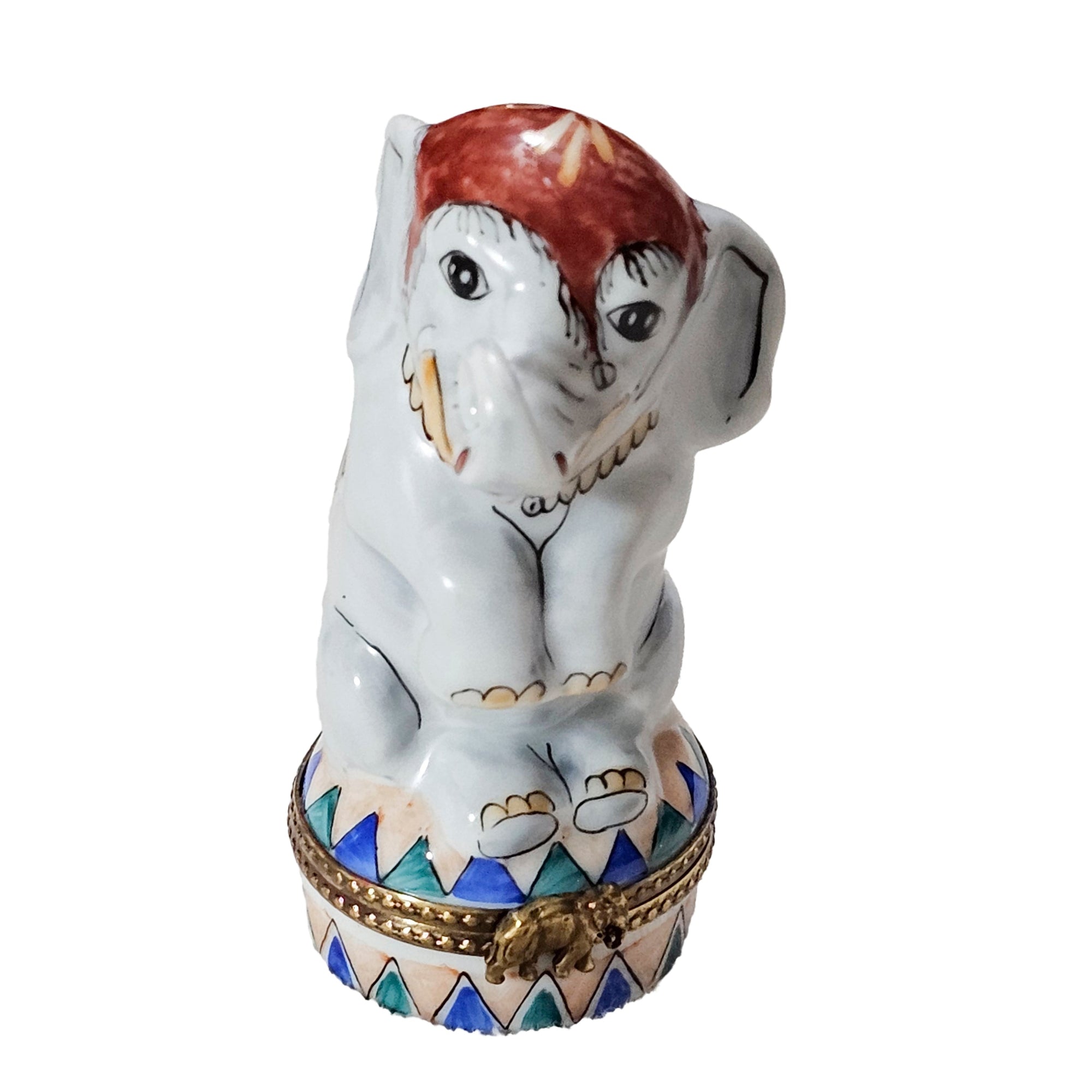 Circus Elephant Limoges Box Porcelain Limoges wild animals carnival French Trinket Box