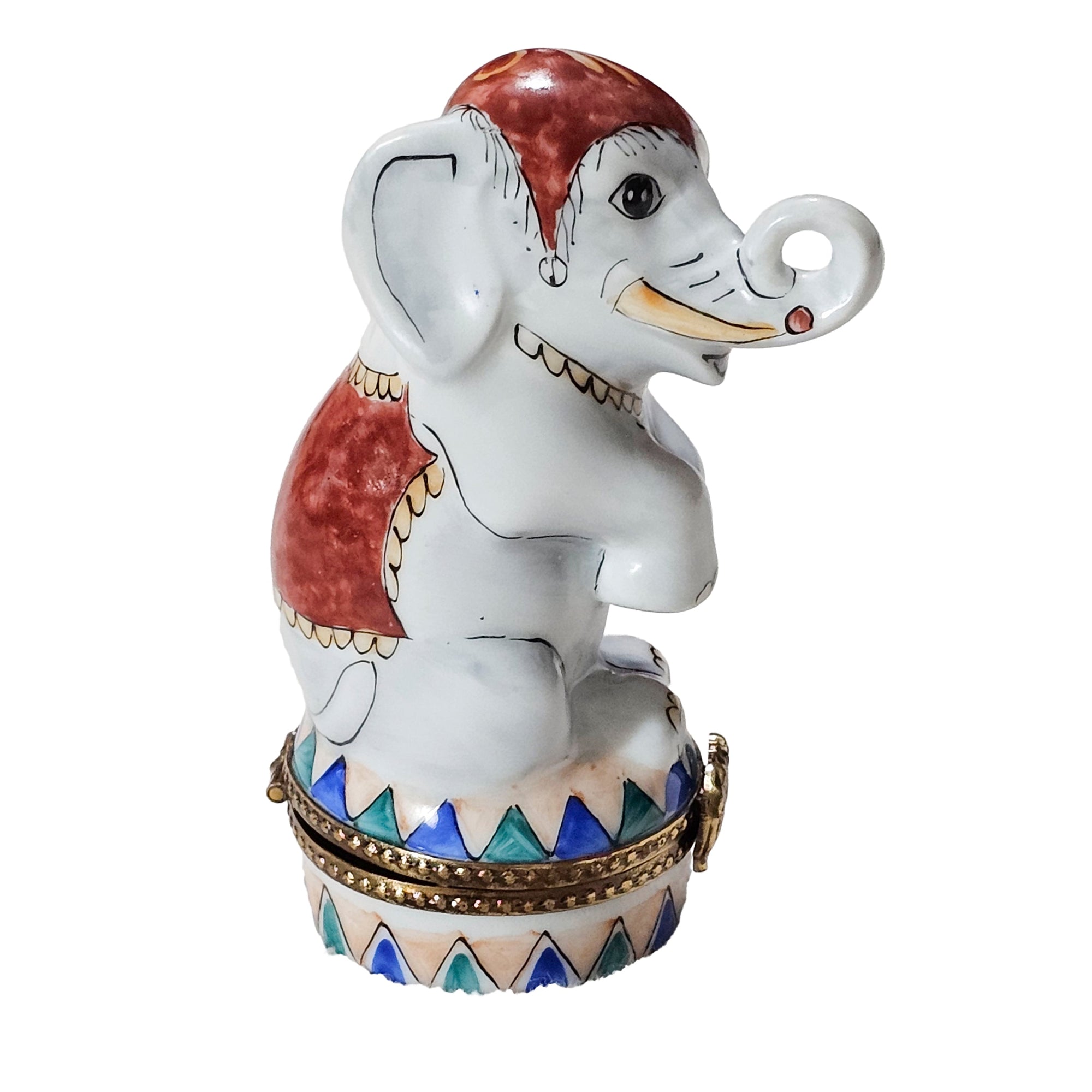 Circus Elephant Limoges Box Porcelain Limoges wild animals carnival French Trinket Box