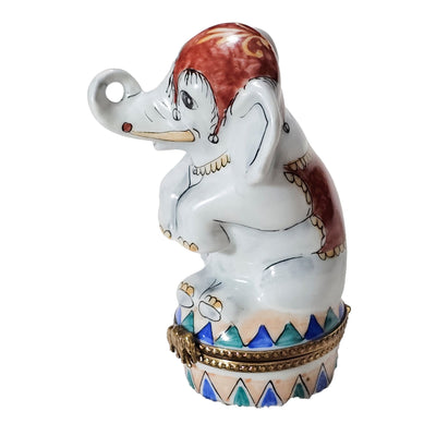 Circus Elephant Limoges Box Porcelain Limoges wild animals carnival French Trinket Box