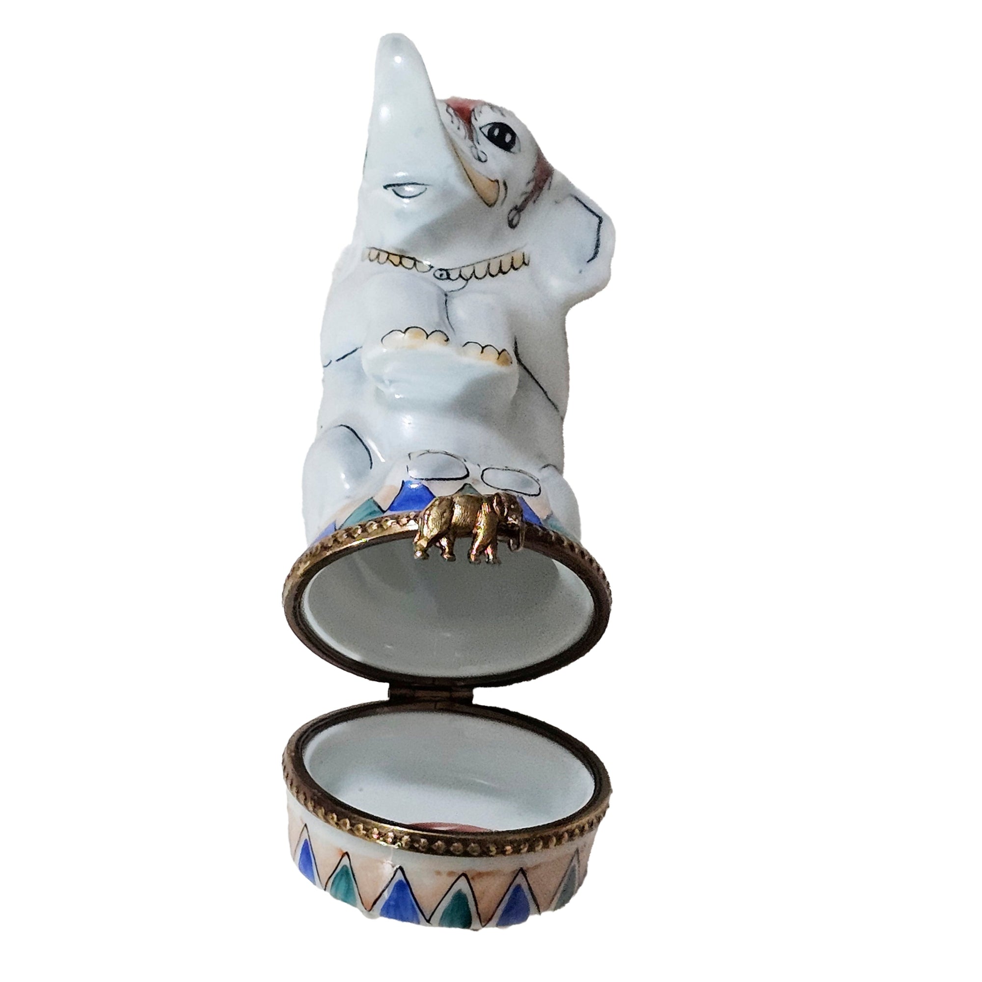 Circus Elephant Limoges Box Porcelain Limoges wild animals carnival French Trinket Box