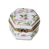 Mini Hexagonal Floral Treasure Porcelain Limoges traditional French Trinket Box