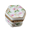 Mini Hexagonal Floral Treasure Porcelain Limoges traditional French Trinket Box