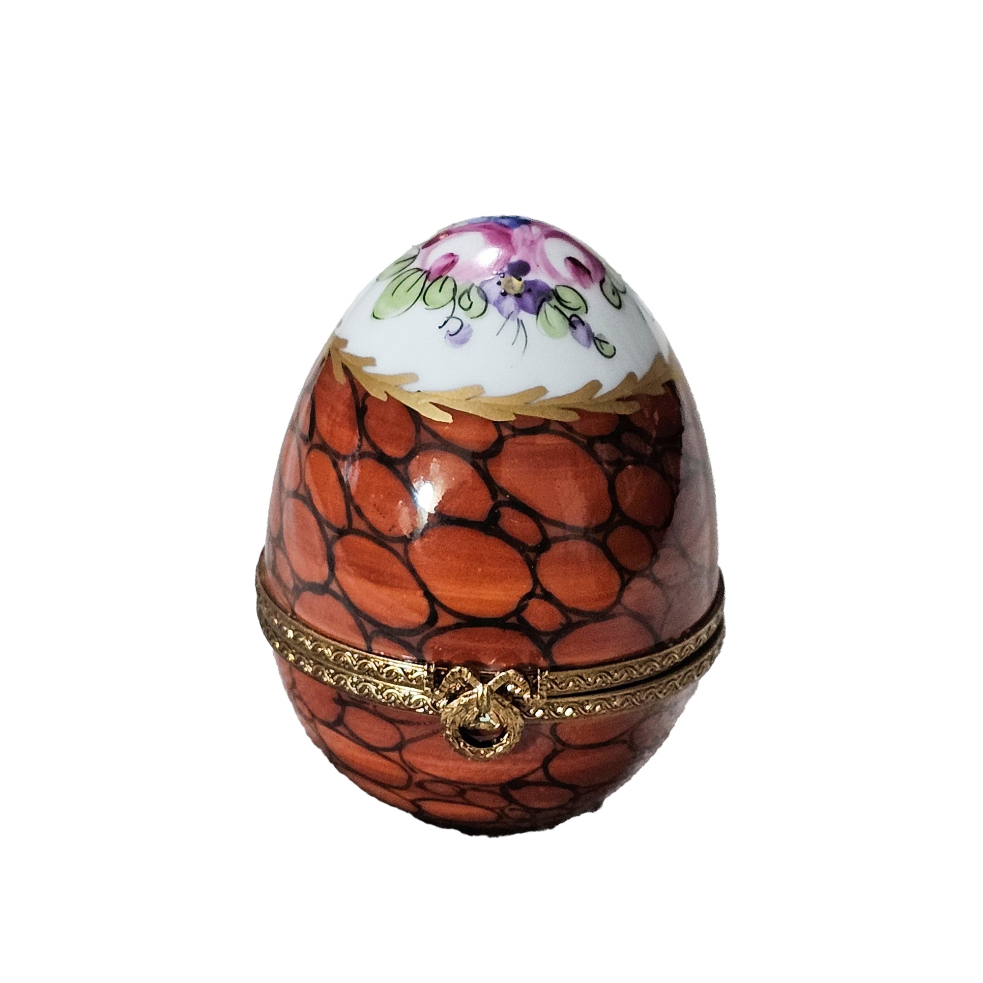 Vibrant Floral Limoges Egg Box Porcelain Limoges egg French Trinket Box