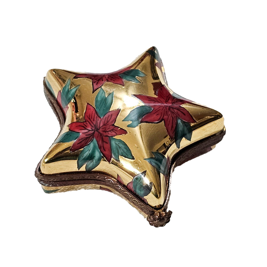 Christmas Star Limoges Box Porcelain Limoges xmas theme French Trinket Box