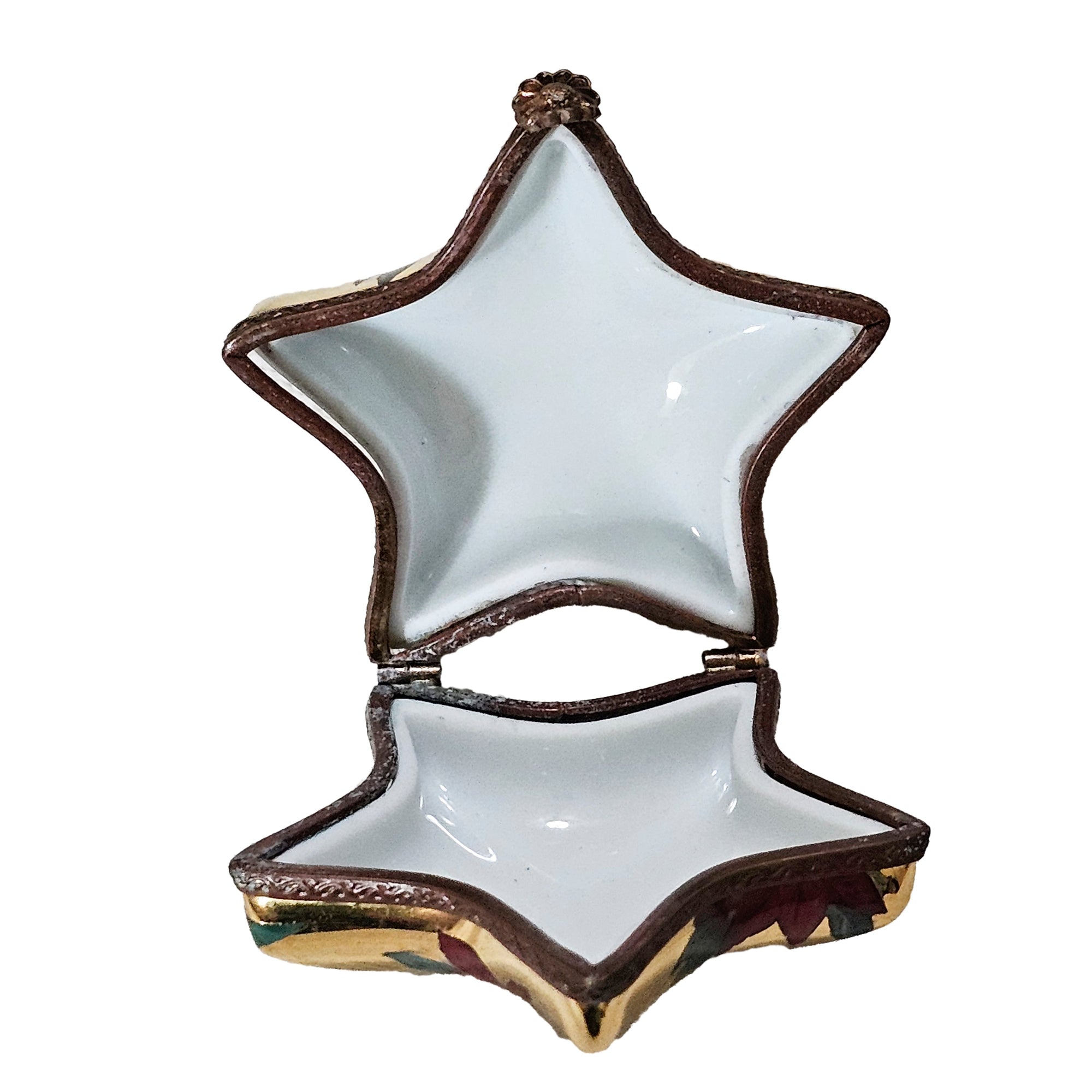Christmas Star Limoges Box Porcelain Limoges xmas theme French Trinket Box