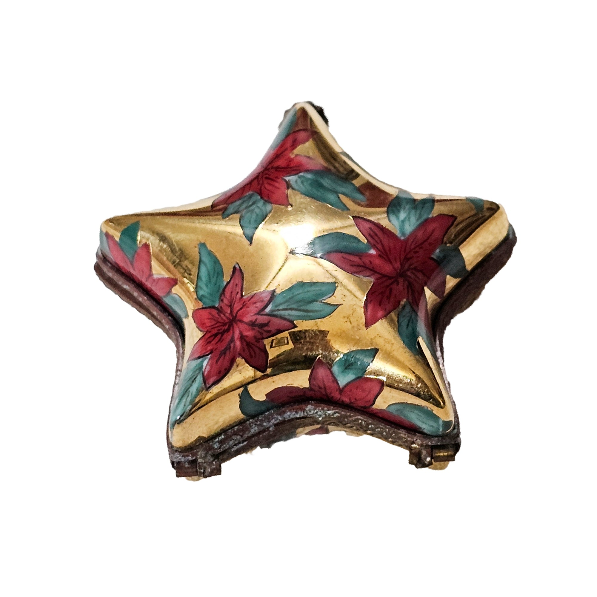 Christmas Star Limoges Box Porcelain Limoges xmas theme French Trinket Box