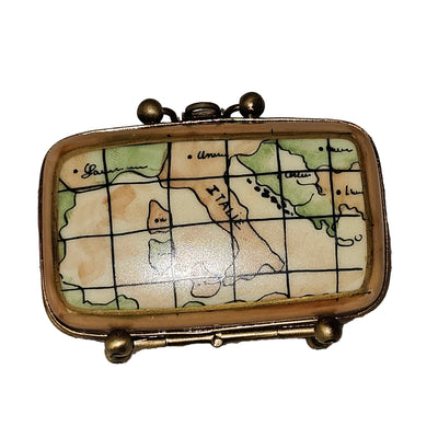 Travel Suitcase Limoges Box Porcelain Limoges bag travel French Trinket Box