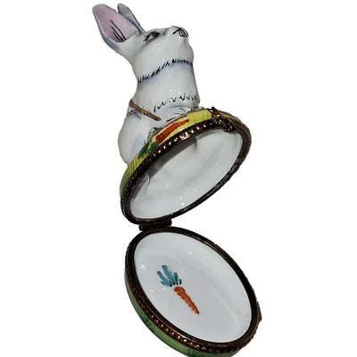 Charming White Rabbit Limoges Box