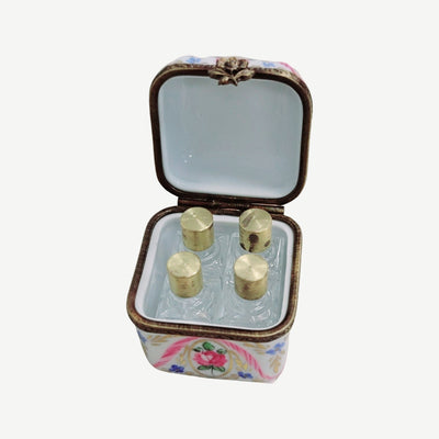 Pink Floral Perfume Limoges Box Porcelain Limoges Perfume French Trinket Box