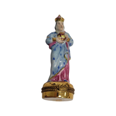 6 Piece Gold Bottom Nativity Set Porcelain Limoges nativity French Trinket Box