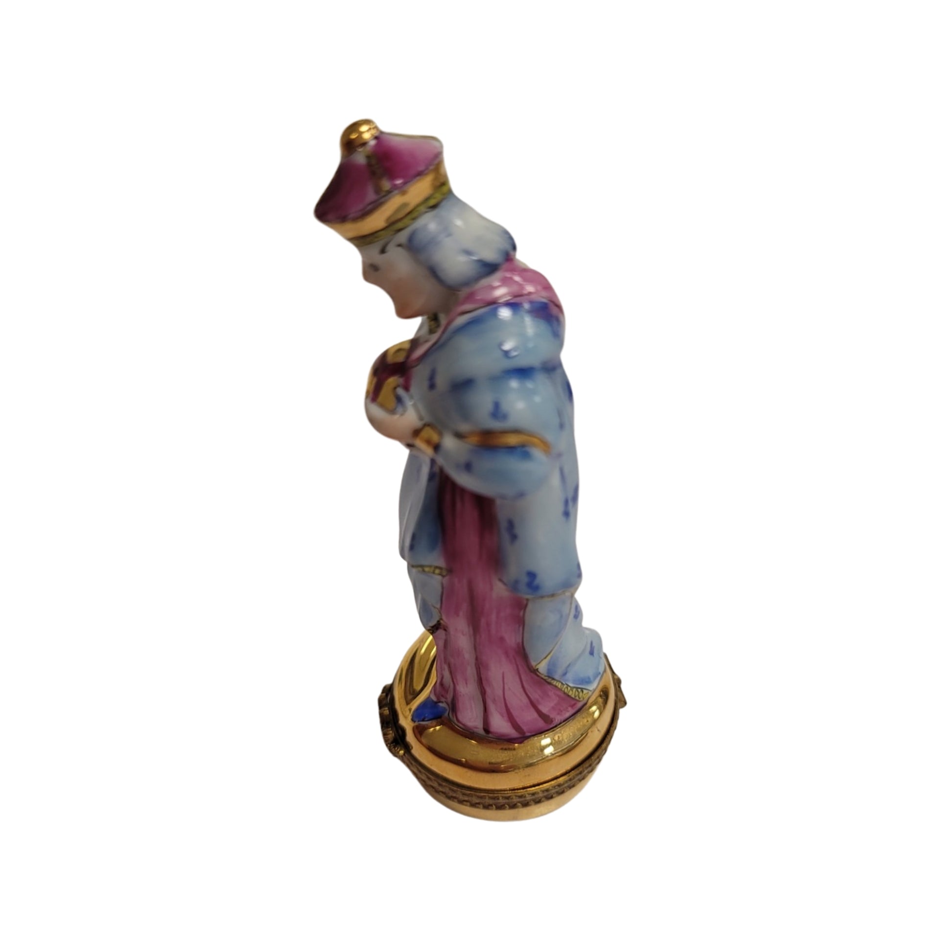 6 Piece Gold Bottom Nativity Set Porcelain Limoges nativity French Trinket Box