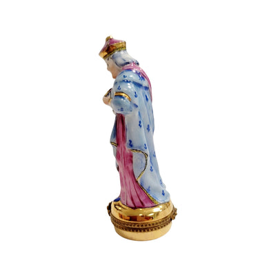 6 Piece Gold Bottom Nativity Set Porcelain Limoges nativity French Trinket Box