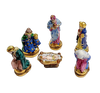 6 Piece Gold Bottom Nativity Set Porcelain Limoges nativity French Trinket Box