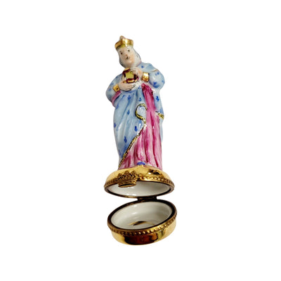 6 Piece Gold Bottom Nativity Set Porcelain Limoges nativity French Trinket Box