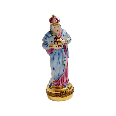 6 Piece Gold Bottom Nativity Set Porcelain Limoges nativity French Trinket Box