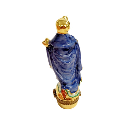 6 Piece Gold Bottom Nativity Set Porcelain Limoges nativity French Trinket Box