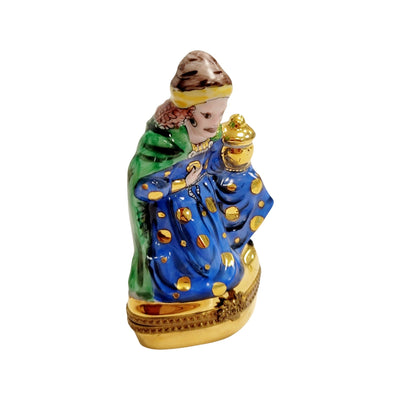 6 Piece Gold Bottom Nativity Set Porcelain Limoges nativity French Trinket Box