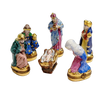 6 Piece Gold Bottom Nativity Set Porcelain Limoges nativity French Trinket Box