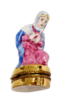 6 Piece Gold Bottom Nativity Set Porcelain Limoges nativity French Trinket Box