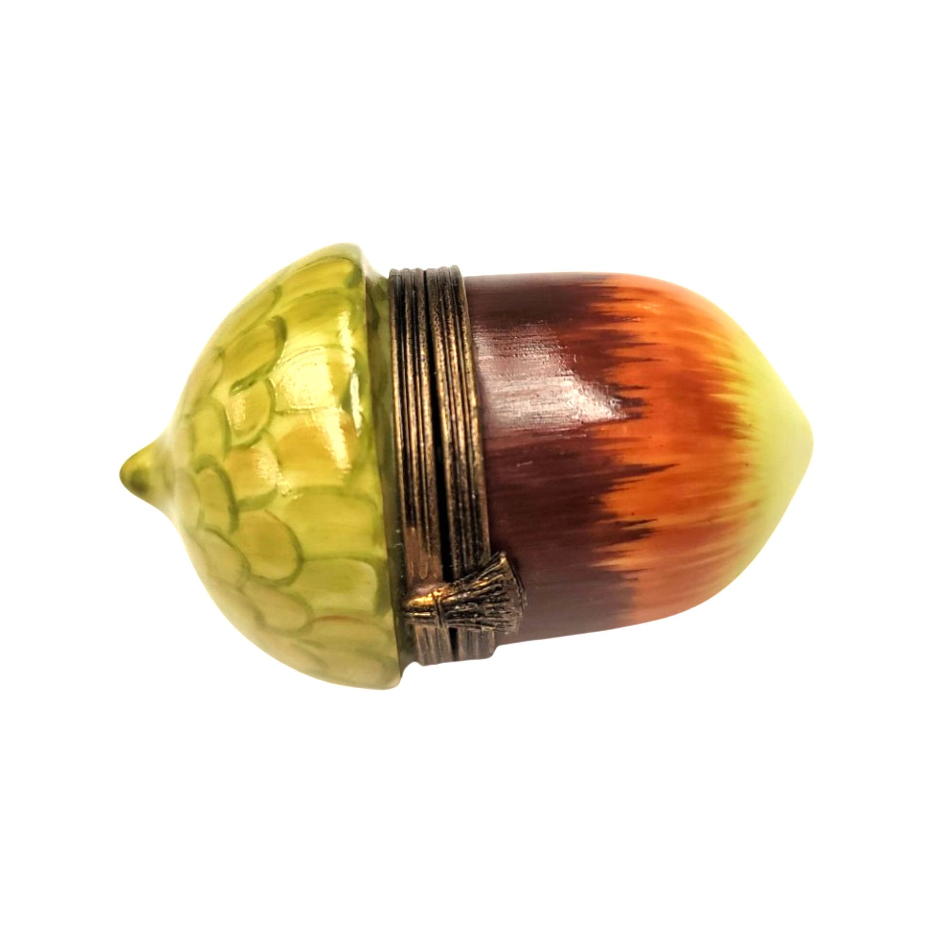 Acorn Nut Limoges Figurine Porcelain Limoges fruit Vegetables French Trinket Box