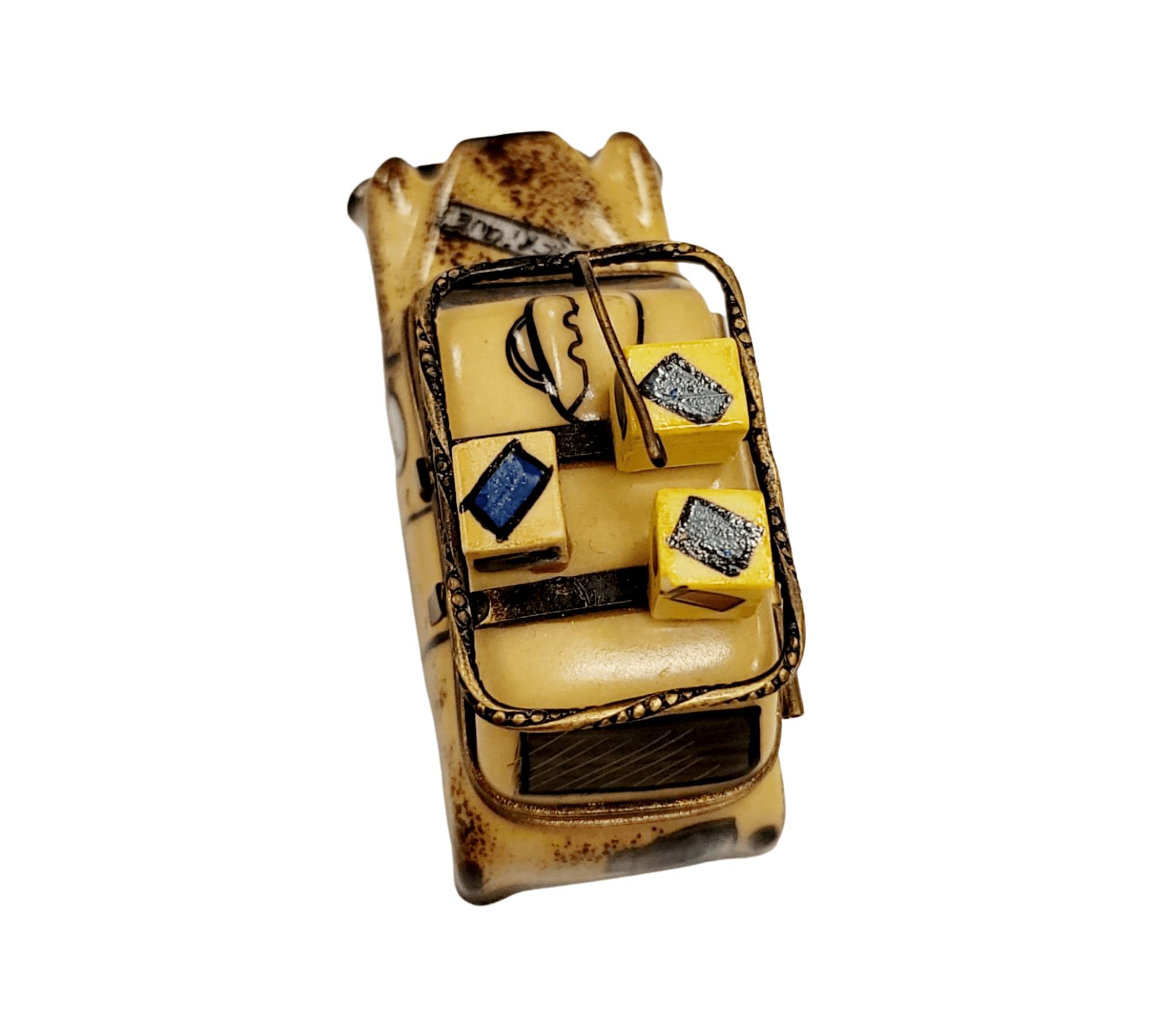 Africa Safari Adventure Vehicle Porcelain Limoges vehicle French Trinket Box