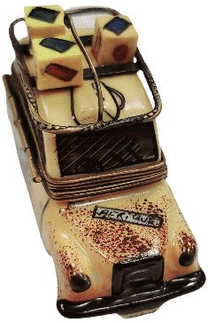 Africa Safari Adventure Vehicle Porcelain Limoges vehicle French Trinket Box