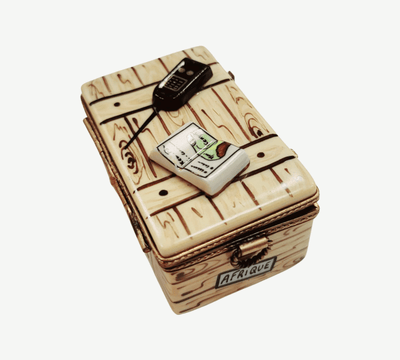 African Safari Adventure Set Porcelain Limoges vehicle French Trinket Box
