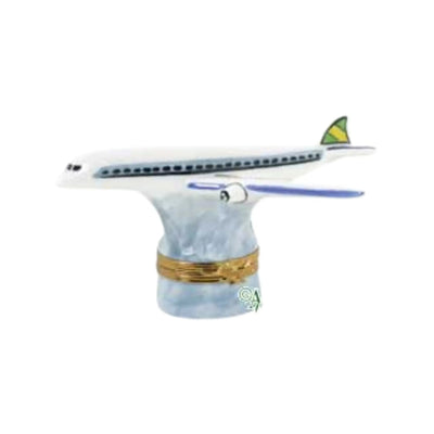 Airplane Porcelain Limoges Vehicle travel French Trinket Box