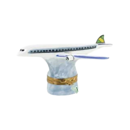 Airplane Porcelain Limoges Vehicle travel French Trinket Box