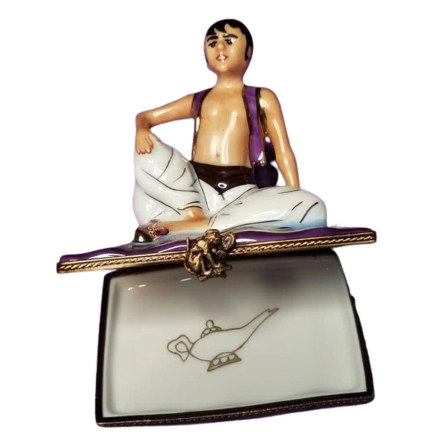 Aladdin's Enchanted Magic Carpet Porcelain Limoges baby travel world limoges box French Trinket Box