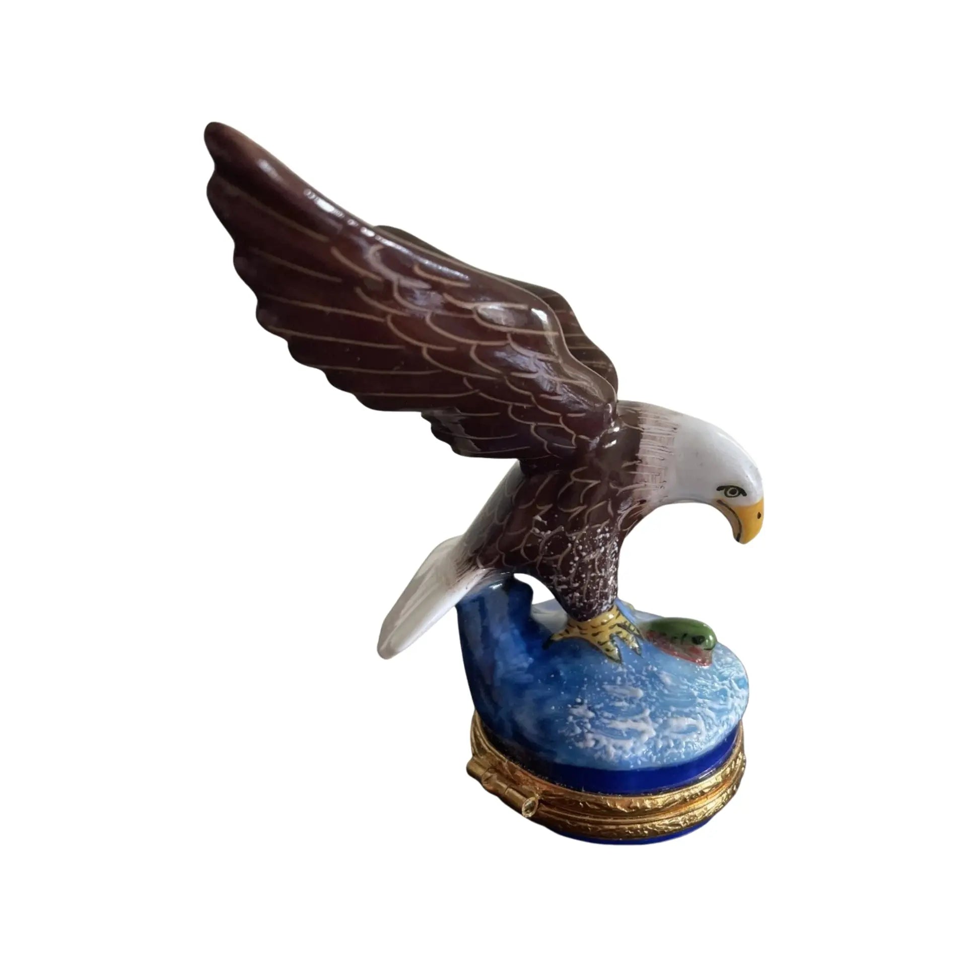 American Bald Eagle Bird Porcelain Limoges bird united states patriotic French Trinket Box