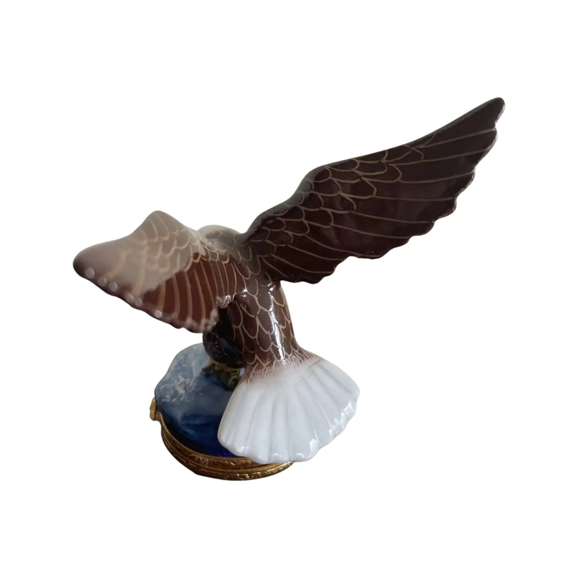 American Bald Eagle Bird Porcelain Limoges bird united states patriotic French Trinket Box