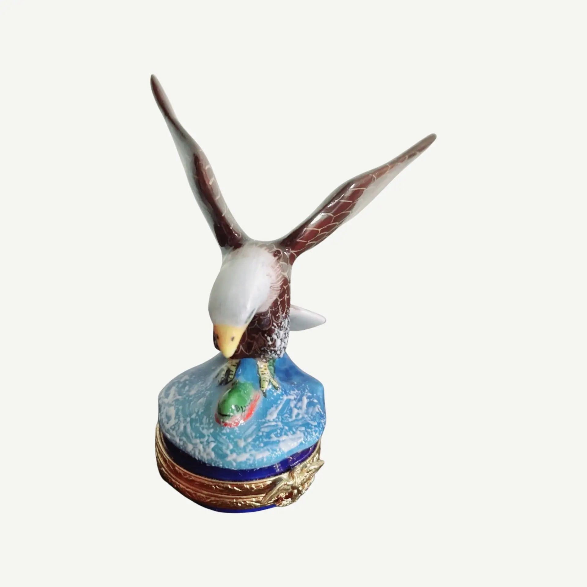 American Bald Eagle Bird Porcelain Limoges bird united states patriotic French Trinket Box
