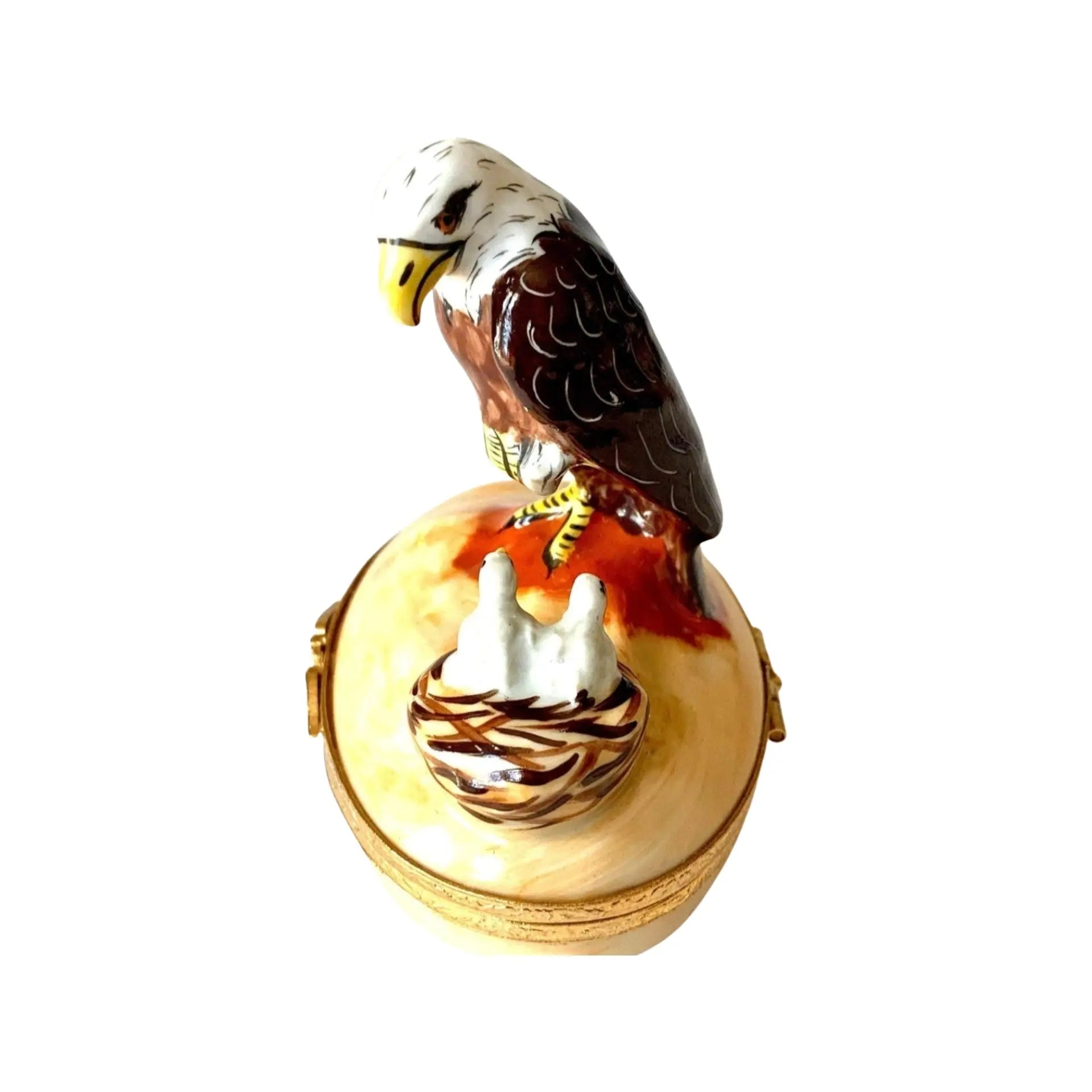 American Eagle Porcelain Limoges bird united states patriotic French Trinket Box