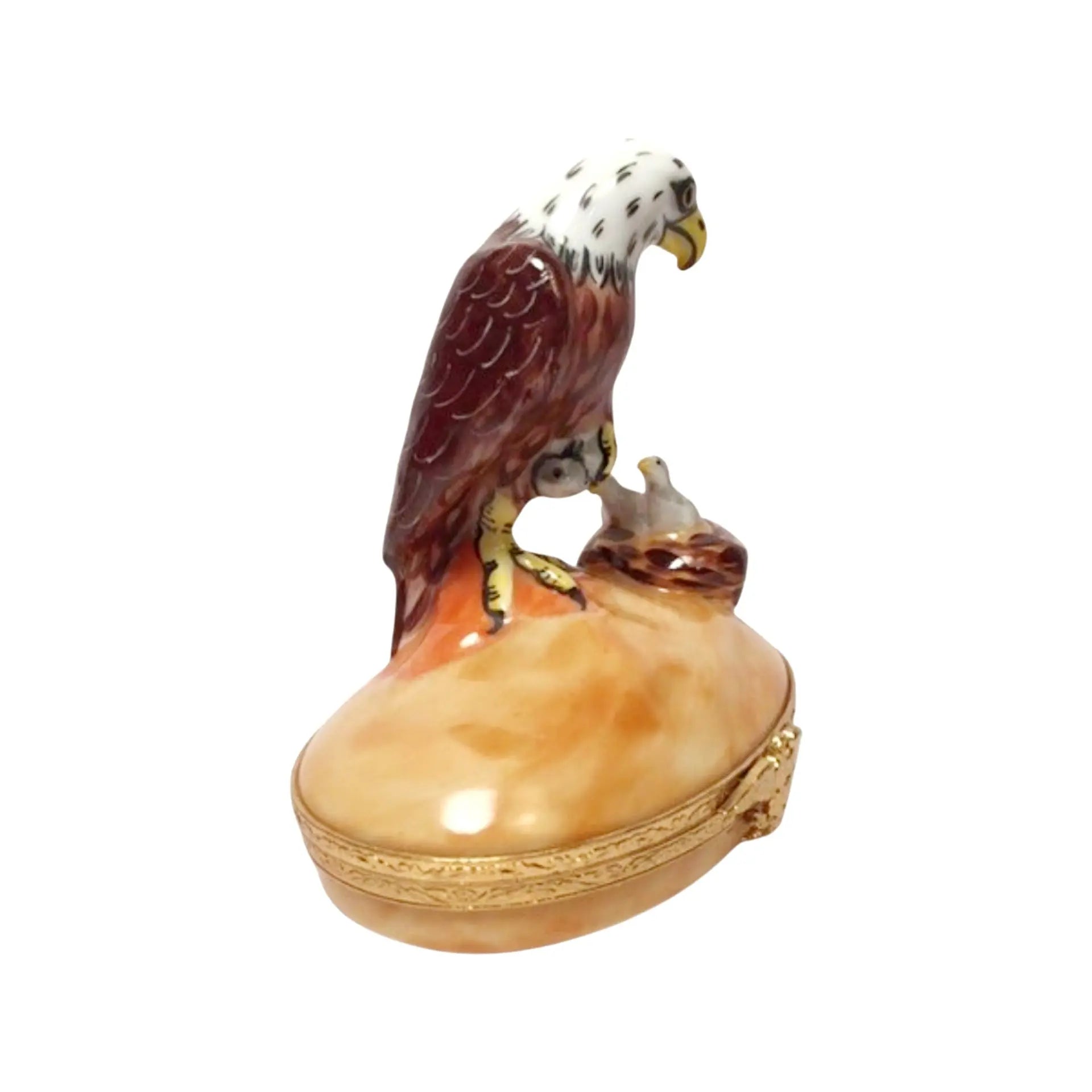 American Eagle Porcelain Limoges bird united states patriotic French Trinket Box