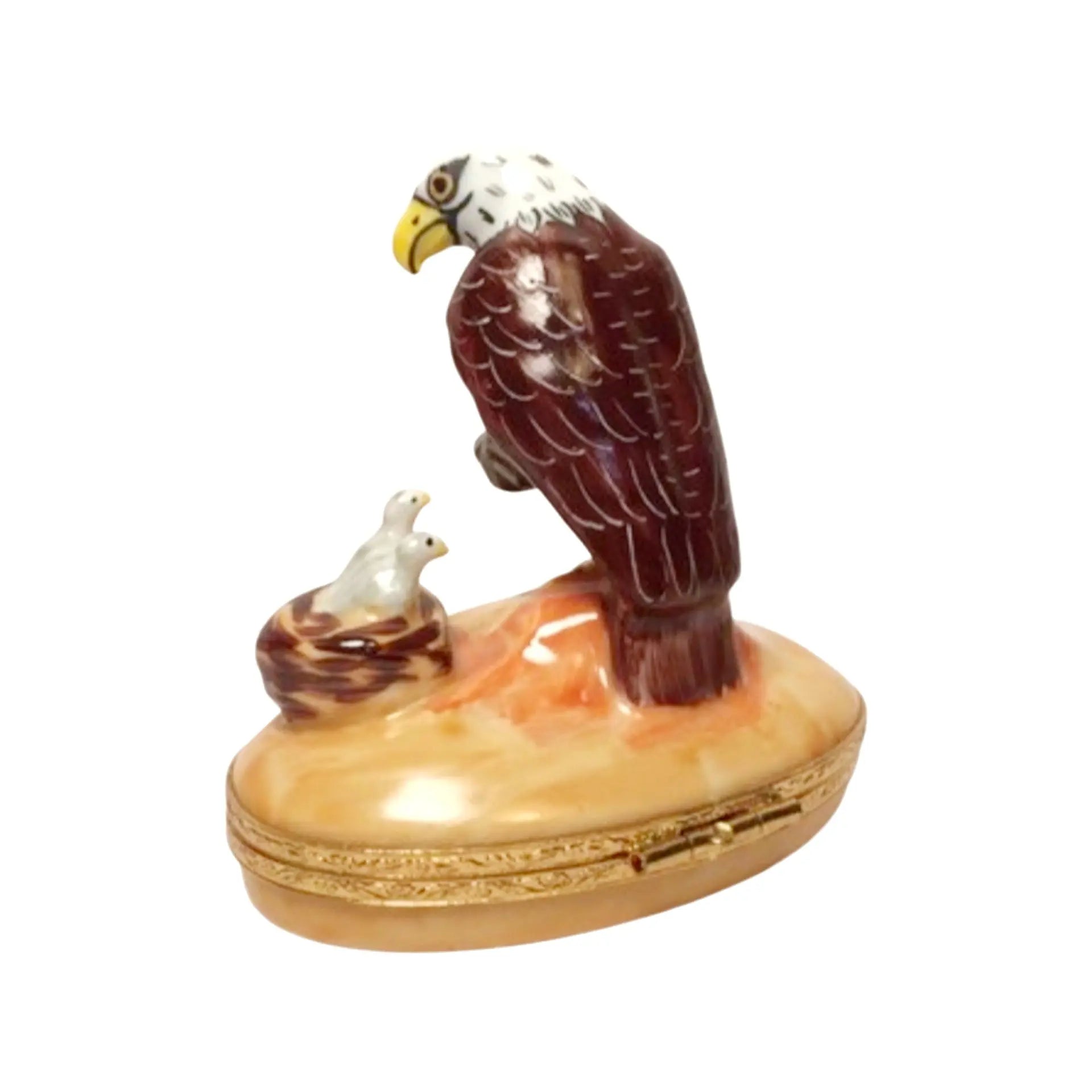 American Eagle Porcelain Limoges bird united states patriotic French Trinket Box