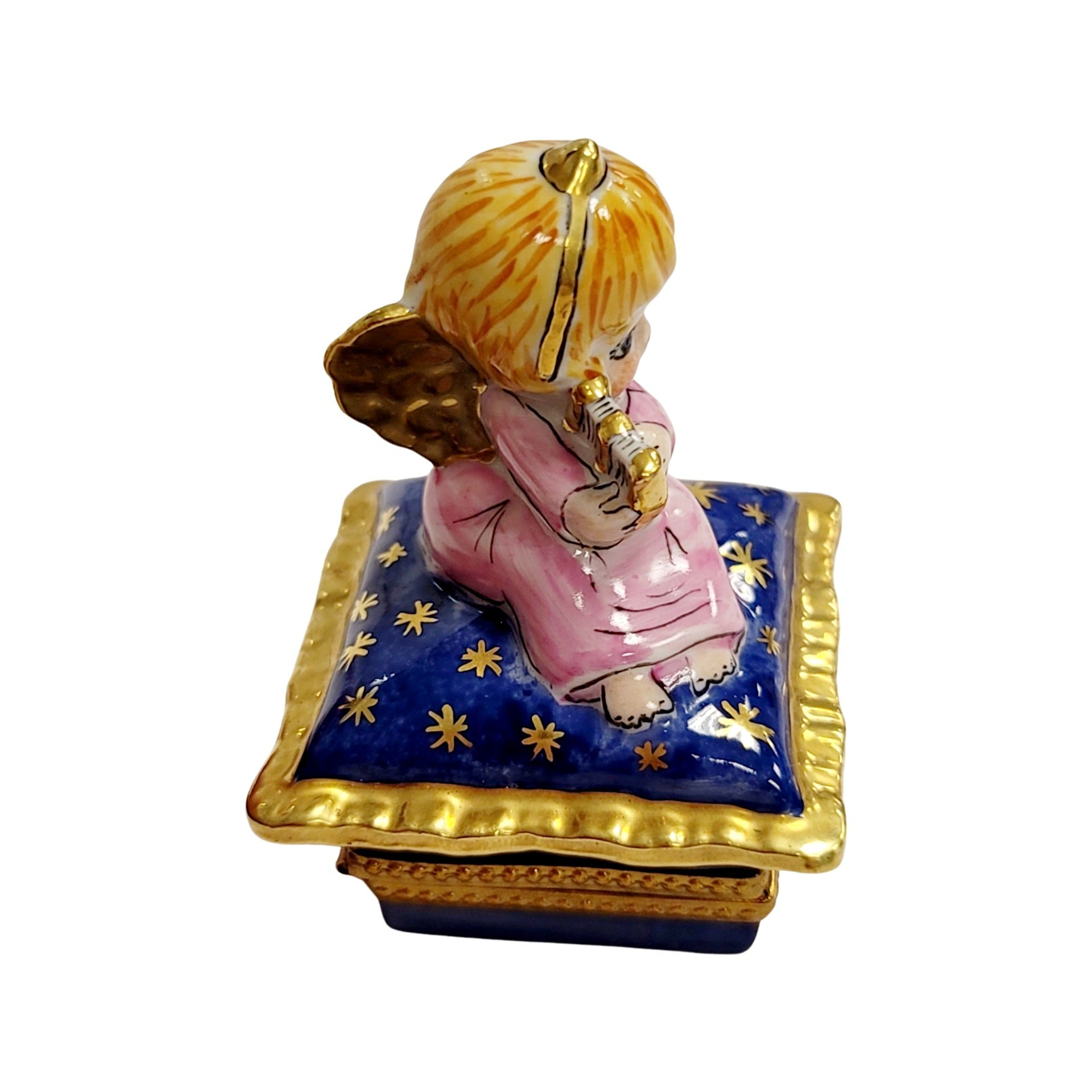 Angel with Harp Limoges Box Porcelain Limoges Angel French Trinket Box