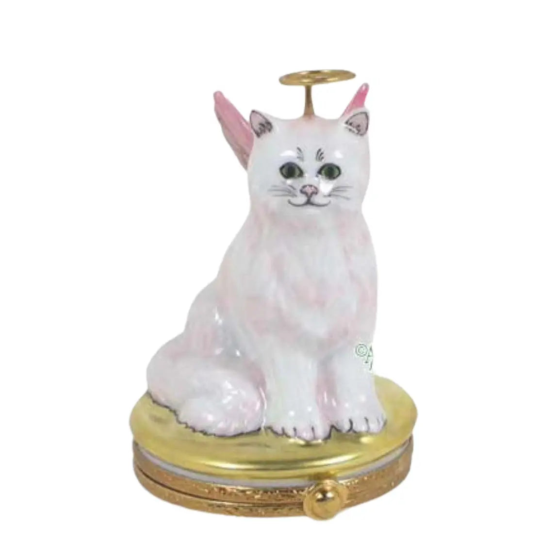 Angelic Cat Porcelain Limoges Angel French Trinket Box
