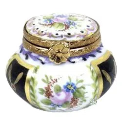 Annabelle :Malmaison Noir Porcelain Limoges Traditional French Trinket Box