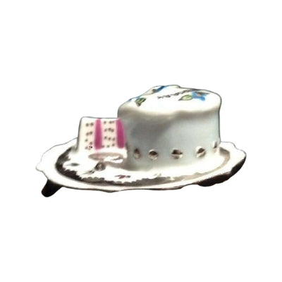 Anniversary Cake Gold Porcelain Limoges Wedding French Trinket Box
