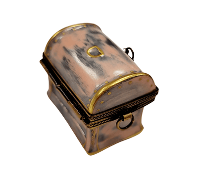 Antique Bronze Trunk Limoges Box Porcelain Limoges furniture French Trinket Box
