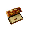 Antique Brown Chest Trinket Box Porcelain Limoges furniture French Trinket Box