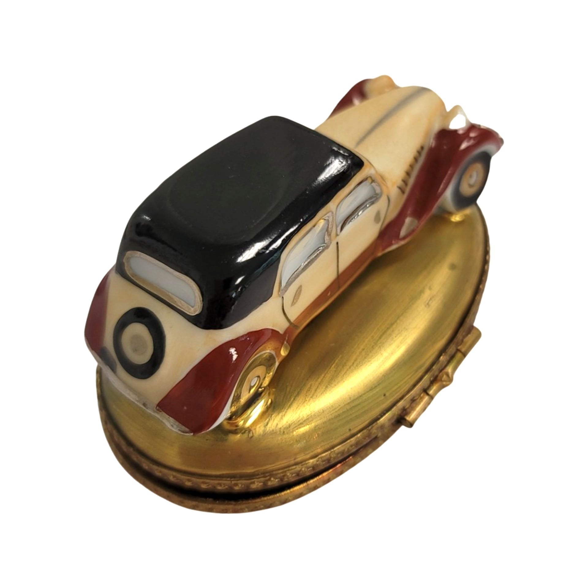 Antique Limoges Car Box Porcelain Limoges vehicle French Trinket Box