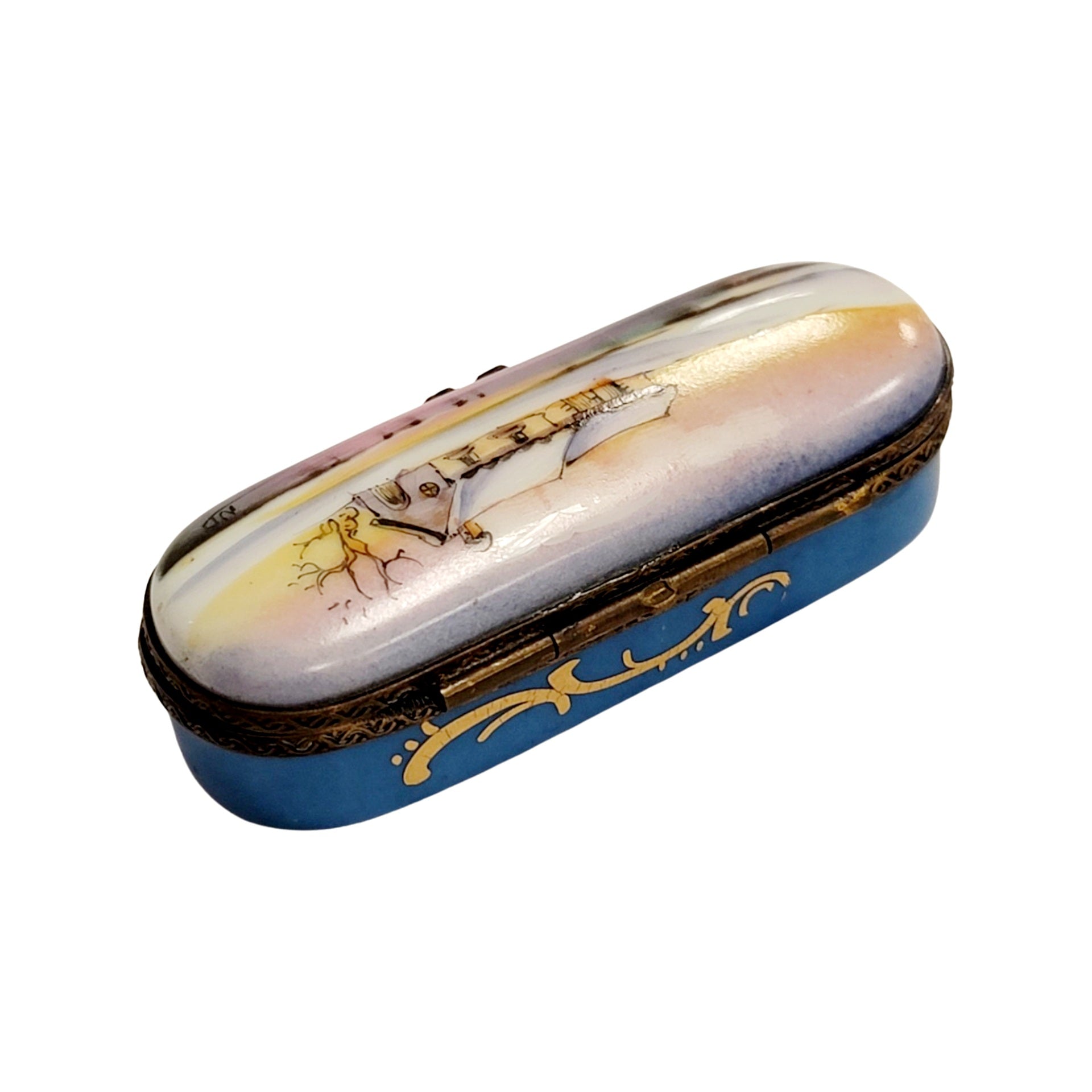 Antique Limoges Needle Pin Box Porcelain Limoges Traditional home French Trinket Box