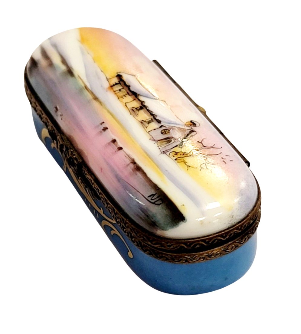 Antique Limoges Needle Pin Box Porcelain Limoges Traditional home French Trinket Box