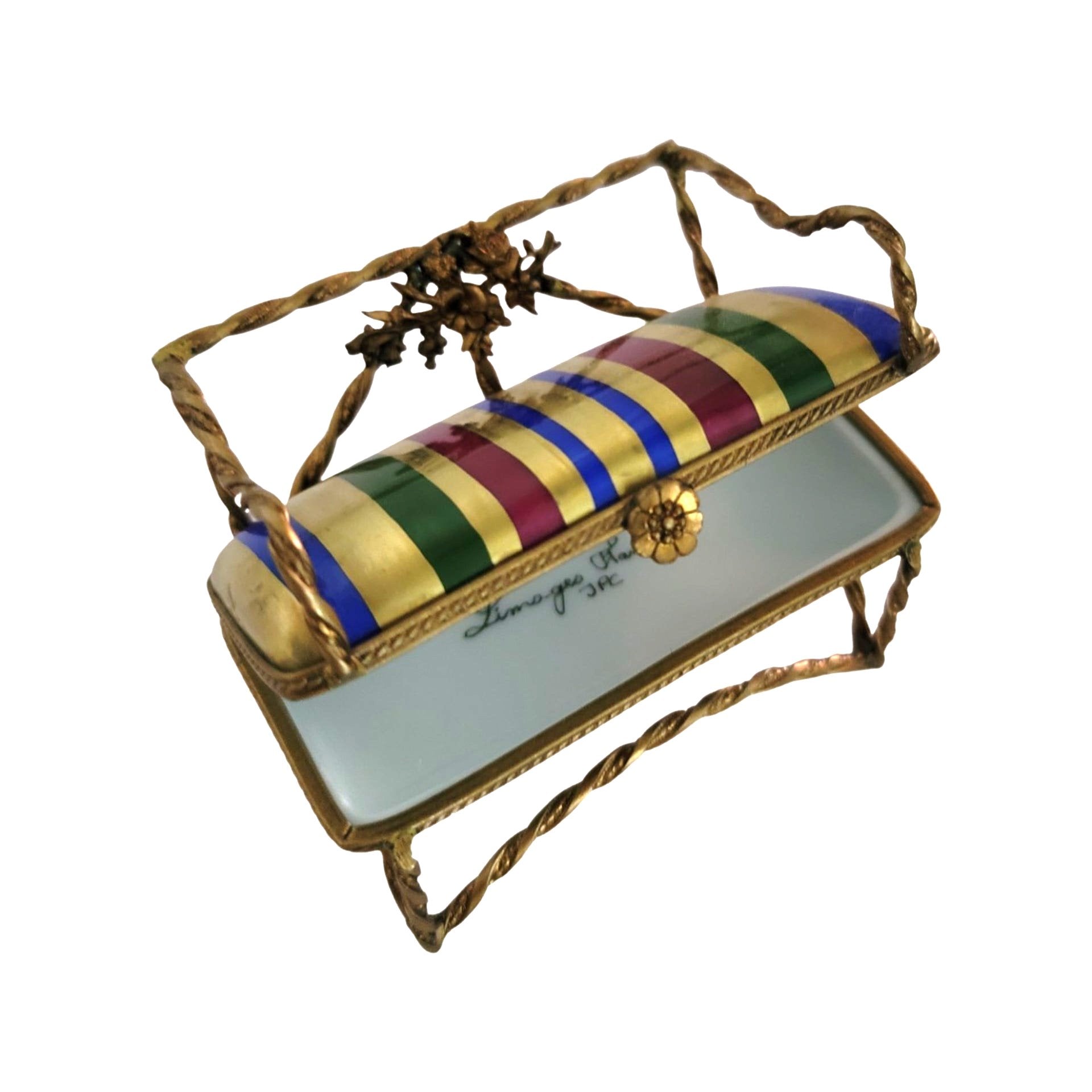 Antique Love Seat Limoges Box Porcelain Limoges furniture French Trinket Box