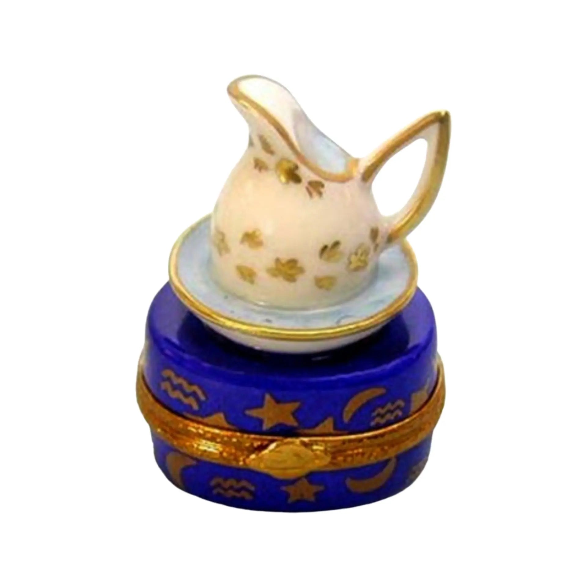 Aquarius Zodiac Porcelain Limoges Zodiac birthday fairy French Trinket Box