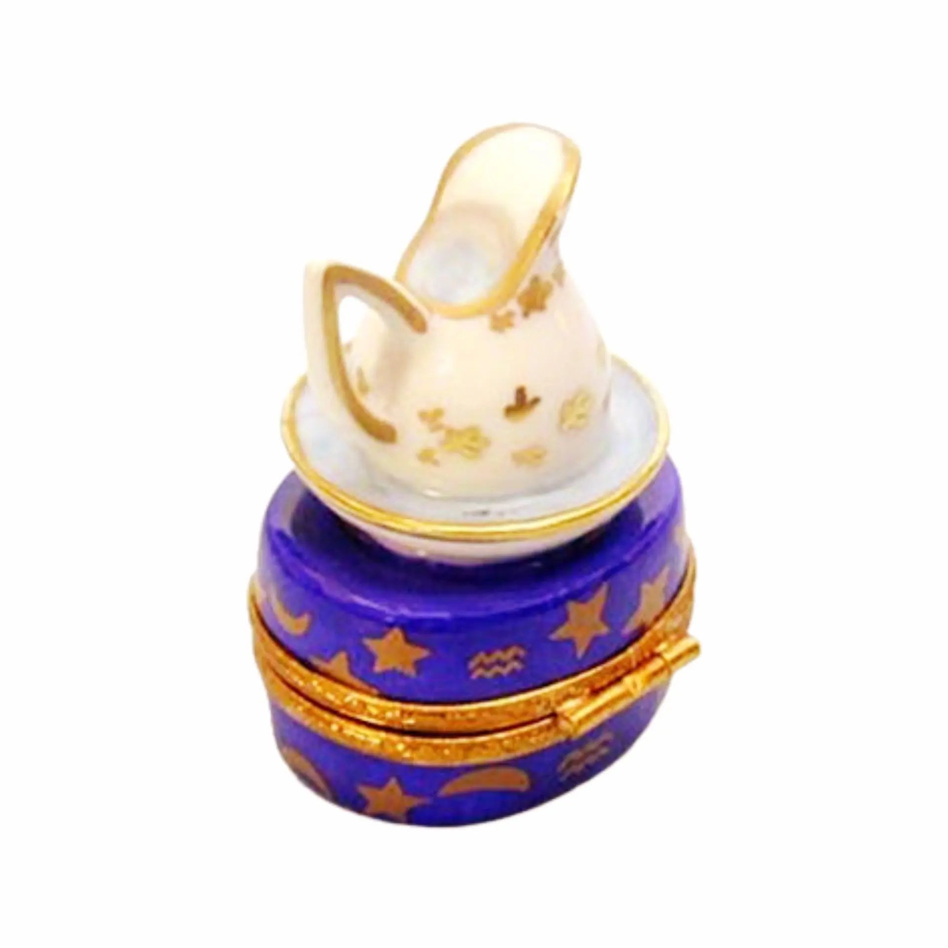 Aquarius Zodiac Porcelain Limoges Zodiac birthday fairy French Trinket Box